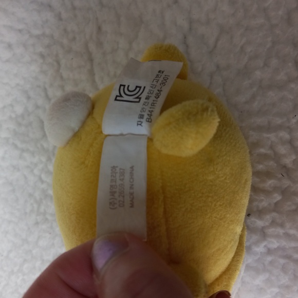 Molang the Happy Rabbit in Duck Costume Plush Key Ring Clip - Picture 5 of 6